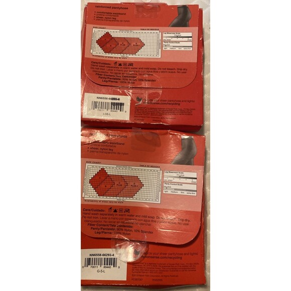 No nonsense Regular Plus 2 Reinforced Pantyhose Tan Medium Plus Size Lot Of 2 - Picture 2 of 2